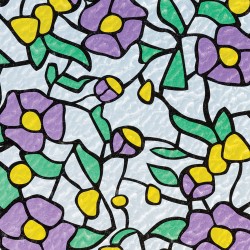 Самозалепващо фолио ВИТРАЖ ПРИНТ ЛИЛАВИ ЦВЕТЯ БЯЛО