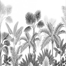 Фототапет Стандарт Джунгла сиво-бяло