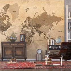 Фототапет Премиум Винтидж карта на света