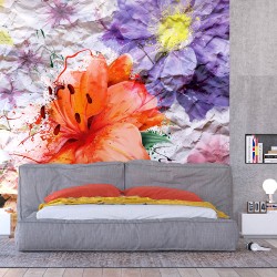 Фототапет Премиум Цветя акварел