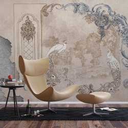 ФОТОТАПЕТ ПРЕМИУМ ПАУНИ РОКОКО