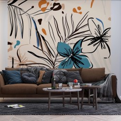 Фототапет Премиум Графични цветя