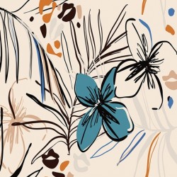 Фототапет Премиум Графични цветя