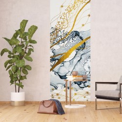 Фототапет Премиум Абстракт в злато и синьо