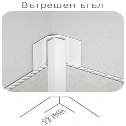 ПВЦ вътрешен Ъгъл за Ламперия
