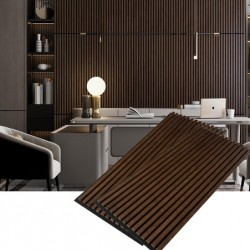 3D Акустичен Стенен Линеен Панел-Орех