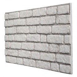 Декоративен стенен панел бяла тухла 120x50x2см