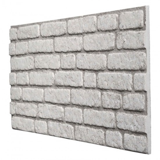 Декоративен стенен панел бяла тухла 120x50x2см