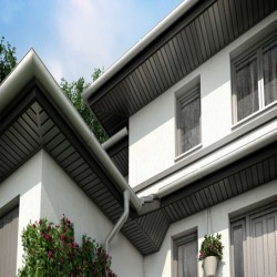 Облицовка за стрехи - винилов софит Графит Перфориран