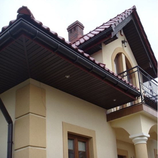 Облицовка за стрехи - винилов софит Кафяв Перфориран