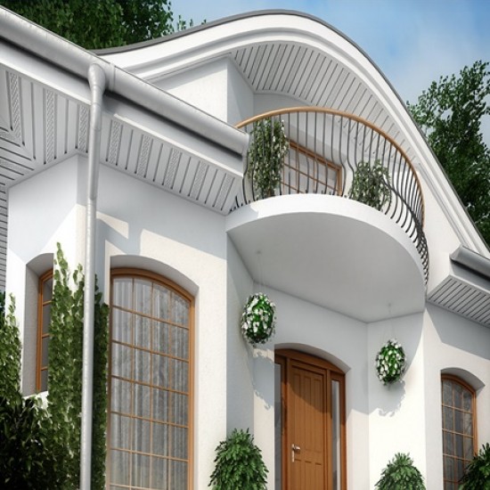 Облицовка за стрехи - винилов софит Бял Неперфориран