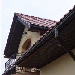 Облицовка за стрехи - винилов софит Кафяв Неперфориран