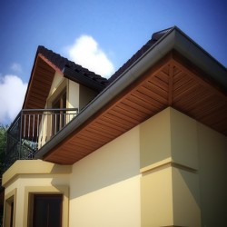 Облицовка за стрехи - винилов софит Златен Дъб Неперфориран