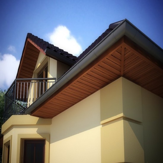 Облицовка за стрехи - винилов софит Златен Дъб Неперфориран