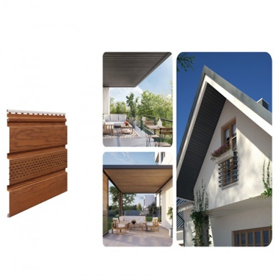 Облицовка за стрехи - винилов софит Златен Дъб Перфориран