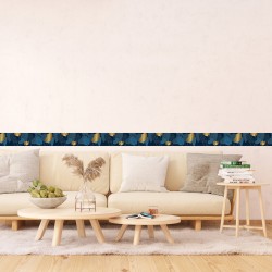 Самозалепващ фриз Сини листа 138х500 см