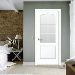 Интериорна врата Классик - Бяла Остъклена