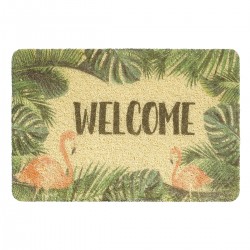 Изтривалка от мокет Кърли Принт WELCOME Фламинго
