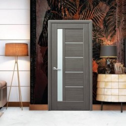 Интериорна врата Грета - Сива Остъклена
