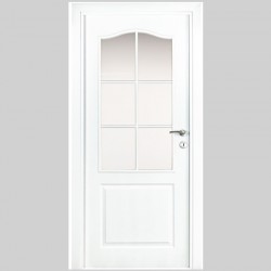 Интериорна врата Класик Бяла Мат Остъклена