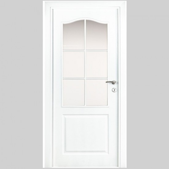 Интериорна врата Класик Бяла Мат Остъклена