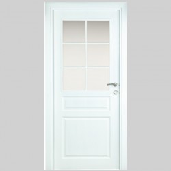 Интериорна врата Рома Бяла Мат Остъклена
