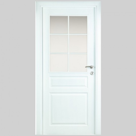 Интериорна врата Рома Бяла Мат Остъклена