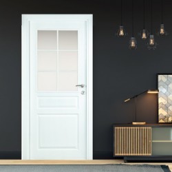 Интериорна врата Рома Бяла Мат Остъклена