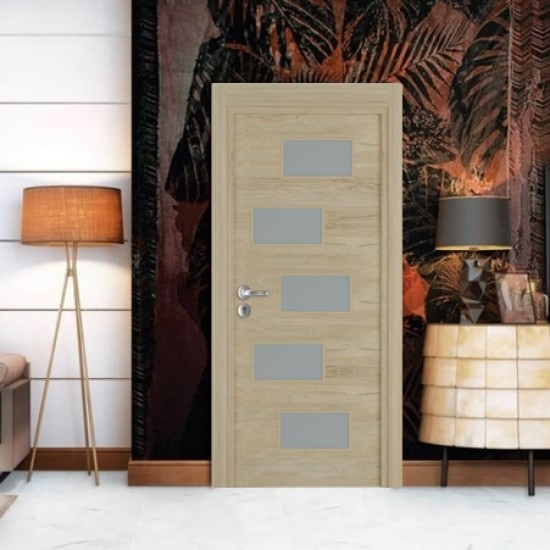 Интериорна врата Пиано Светъл Дъб Остъклена