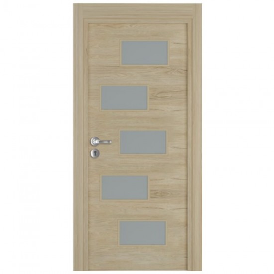 Интериорна врата Пиано Светъл Дъб Остъклена